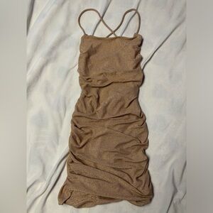 gold sparkly short dress